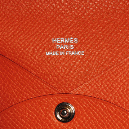 Hermes Epsom Calvi Card Case Orange 6 of 8
