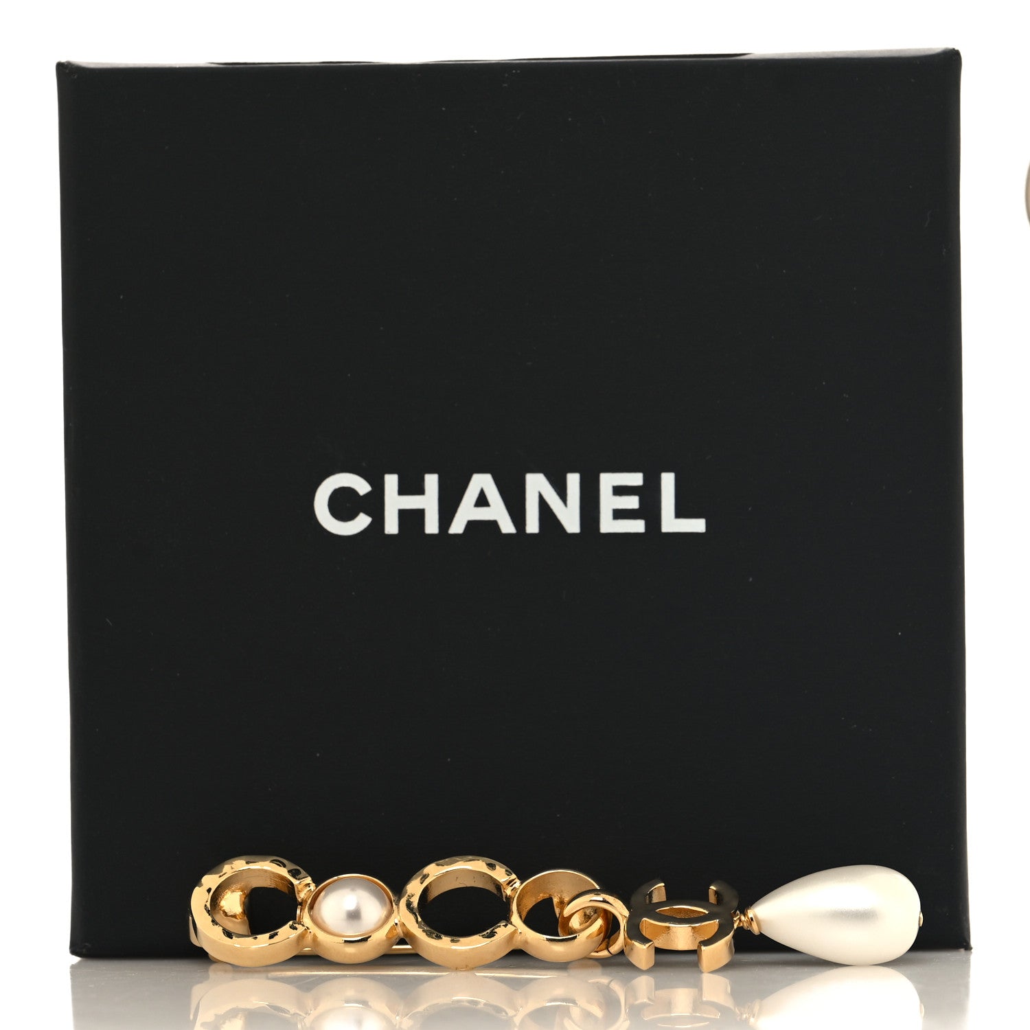 Chanel Pearl Coco Brooch Gold 4 of 4