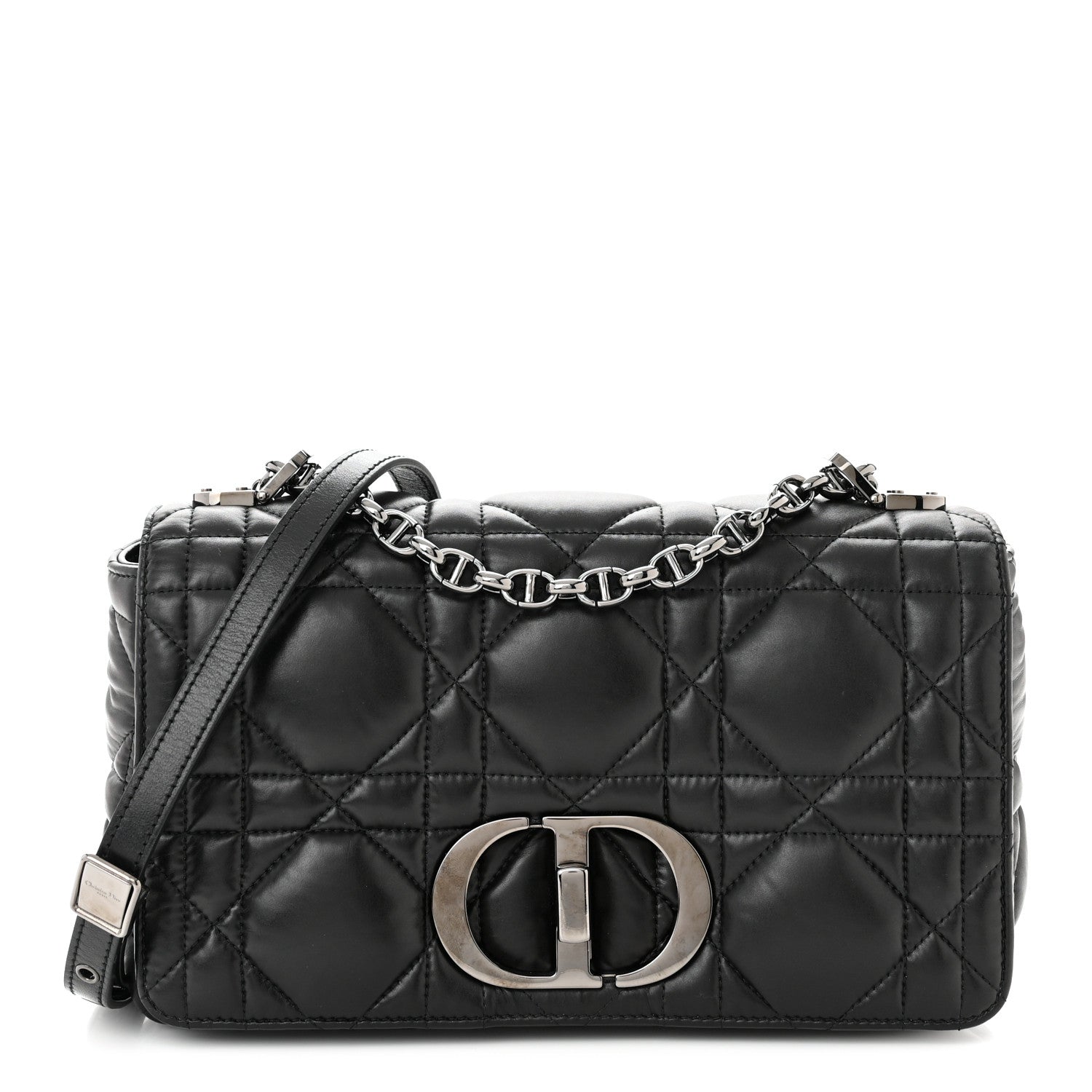 Christian Dior Calfskin Macrocannage Medium Caro Bag Black 1 of 11