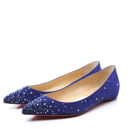 Christian Louboutin Veau Velours Embellished Gravitanita Starry Flats 36.5 Version Encre 2 of 10