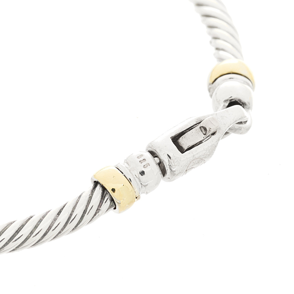 Sterling Silver 14K Yellow Gold Onyx 3mm Metro Link Bracelet
