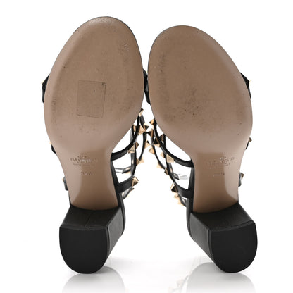 Valentino Garavani Calfskin Rockstud 60mm City Sandals 36.5 Black 5 of 9