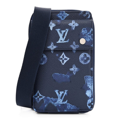 Louis Vuitton Monogram Ink Watercolor Phone Pouch Blue 1 of 11