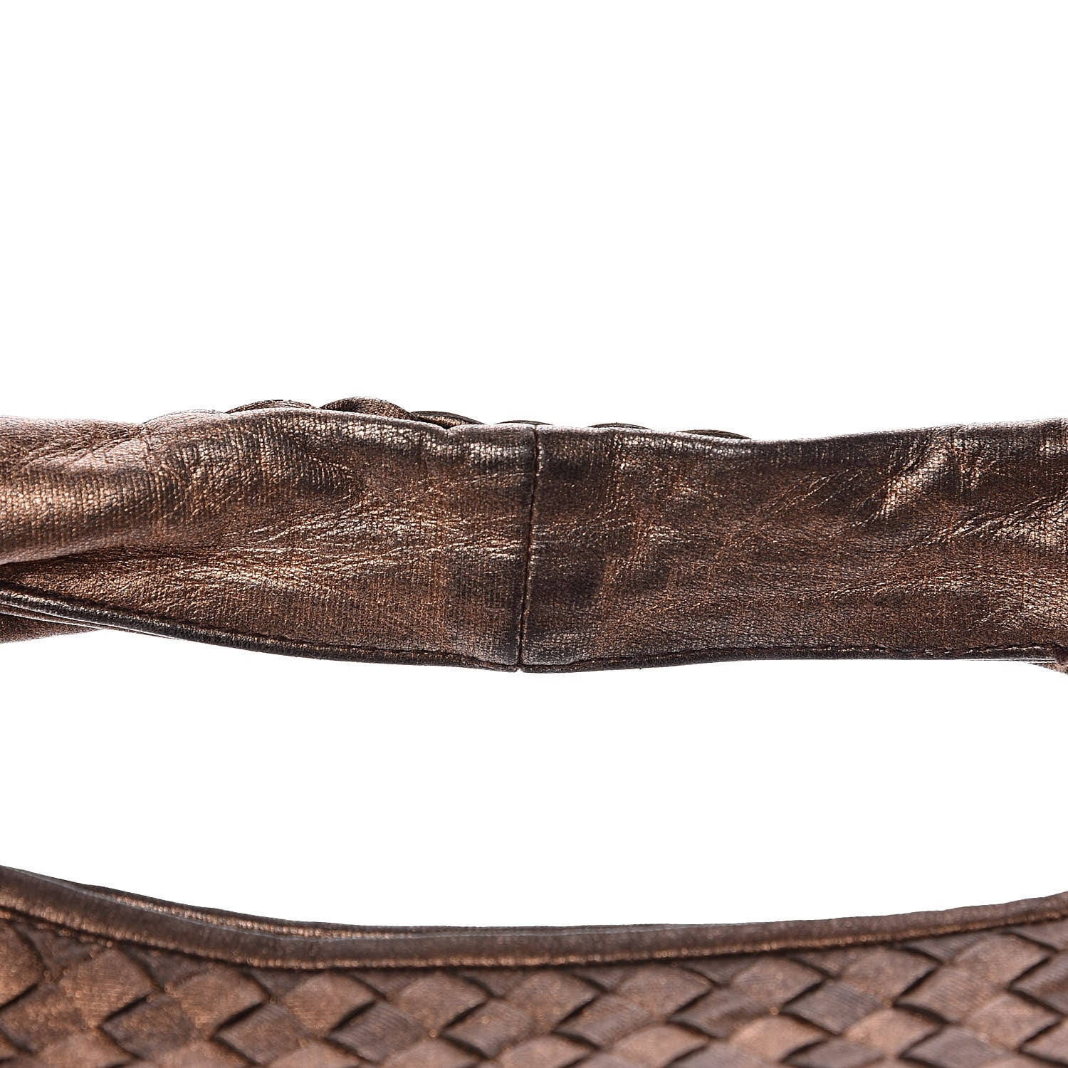 Bottega Veneta Metallic Nappa Intrecciato Medium Veneta Hobo Copper 9 of 12