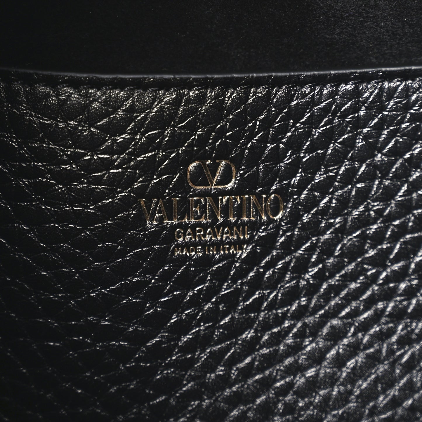 Grained Calfskin Rockstud Hobo Bag Black