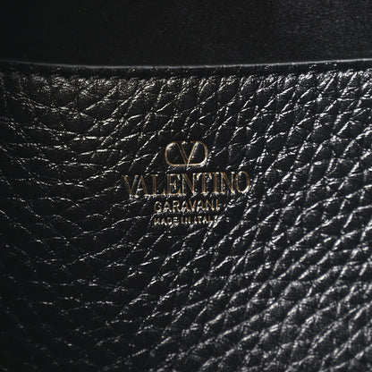 Valentino Garavani Grained Calfskin Rockstud Hobo Bag Black 6 of 9