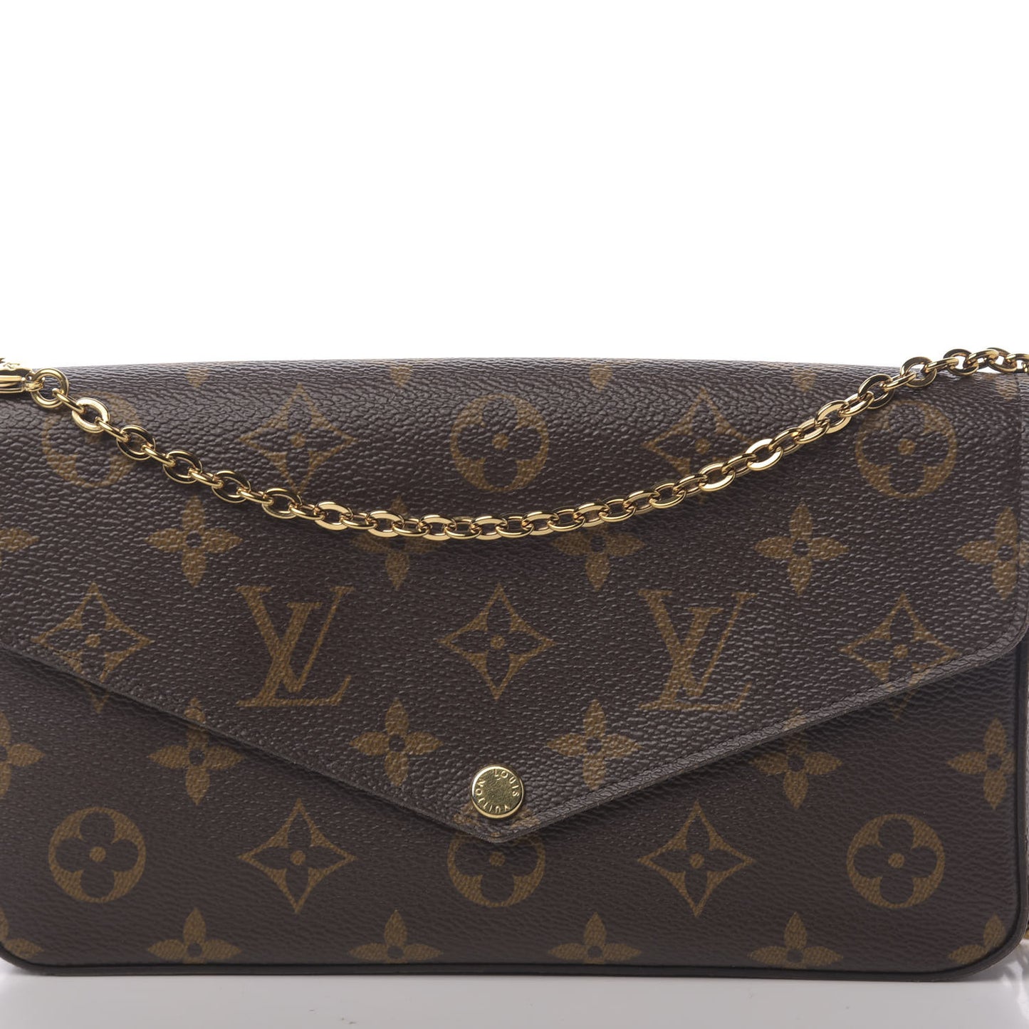 Monogram Pochette Felicie Chain Wallet Fuchsia