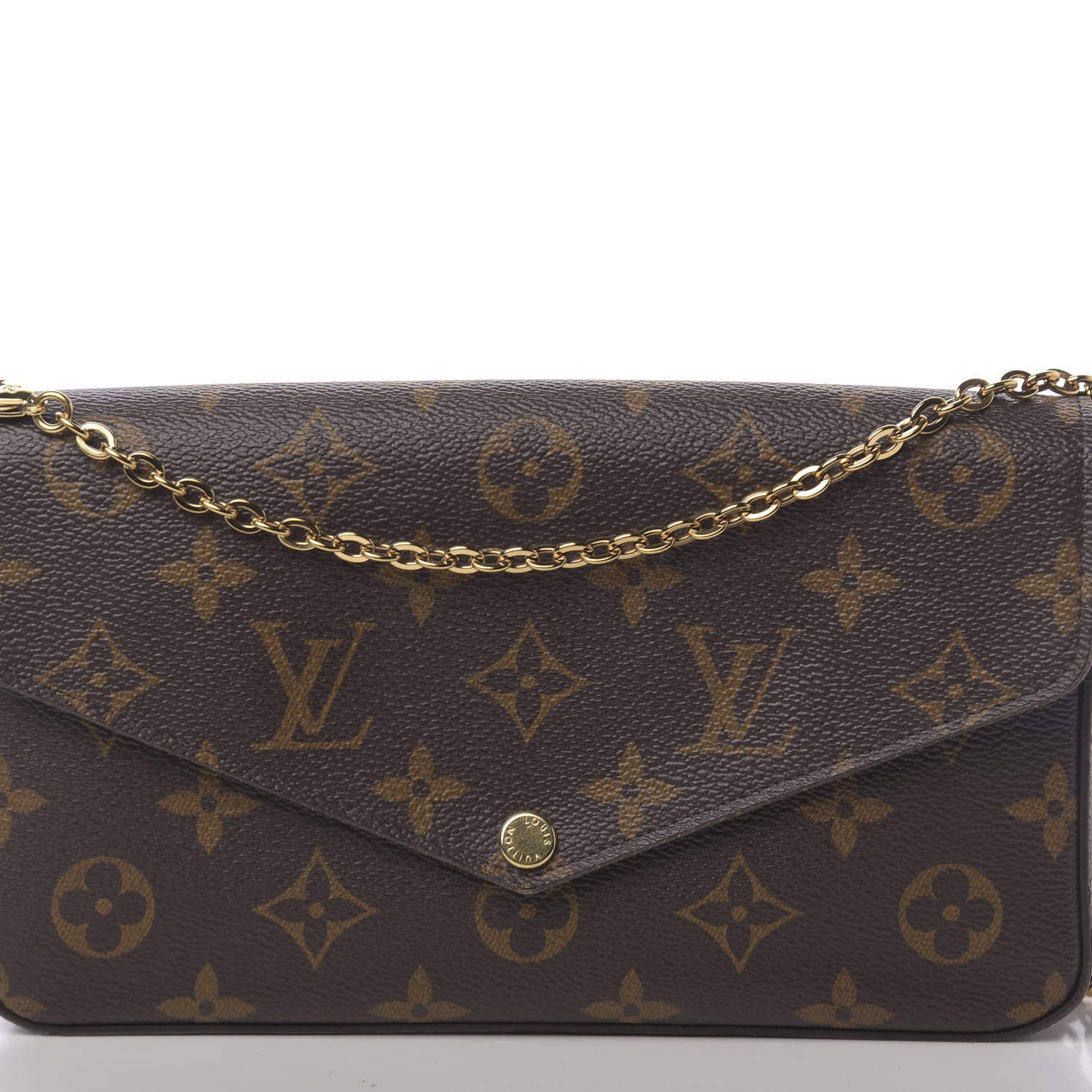 Louis Vuitton Monogram Pochette Felicie Chain Wallet Fuchsia 10 of 10