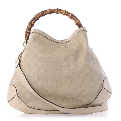 Gucci Guccissima Medium Peggy Bamboo Top Handle Bag Ivory 1 of 8