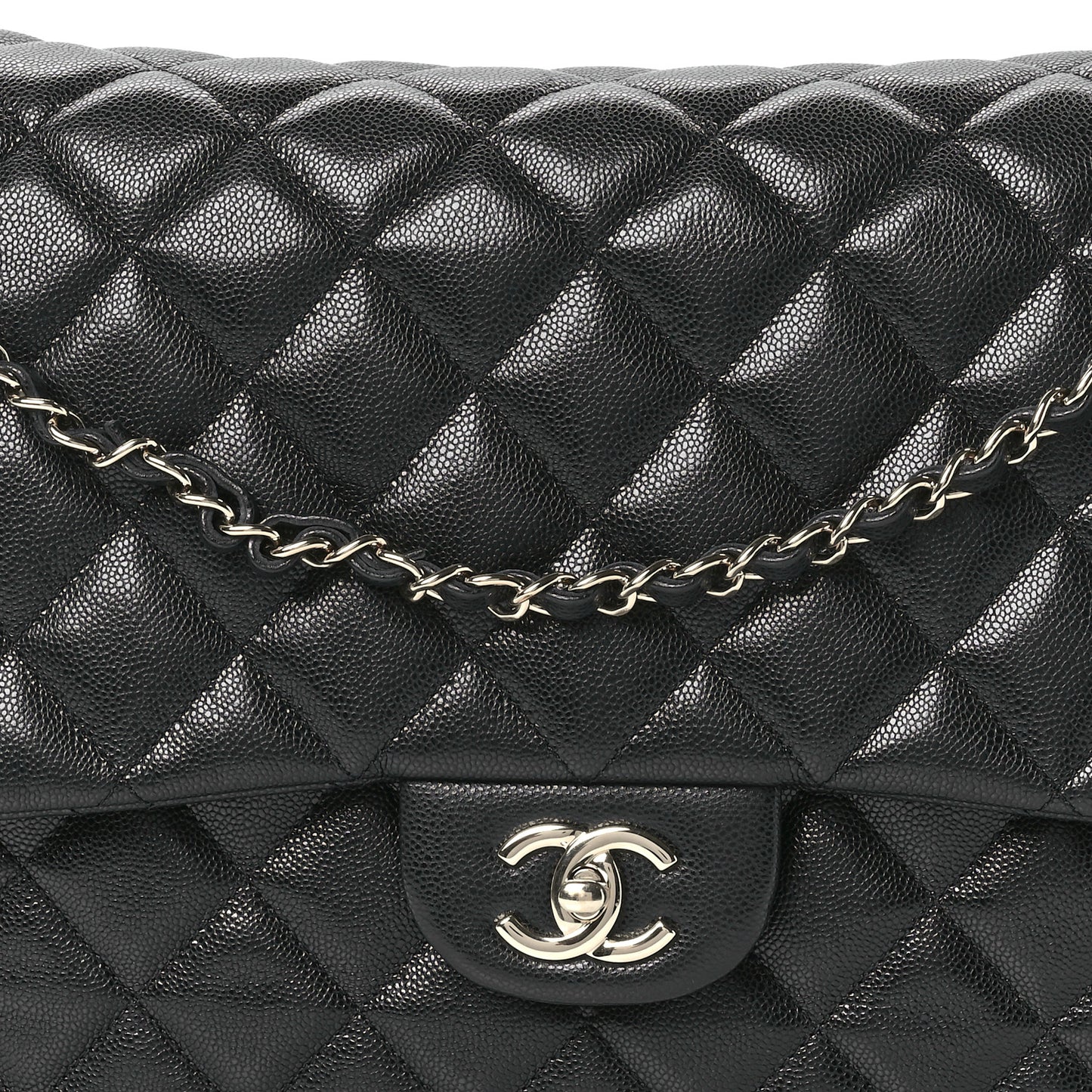 Caviar Quilted XXL Travel Flap Bag Black