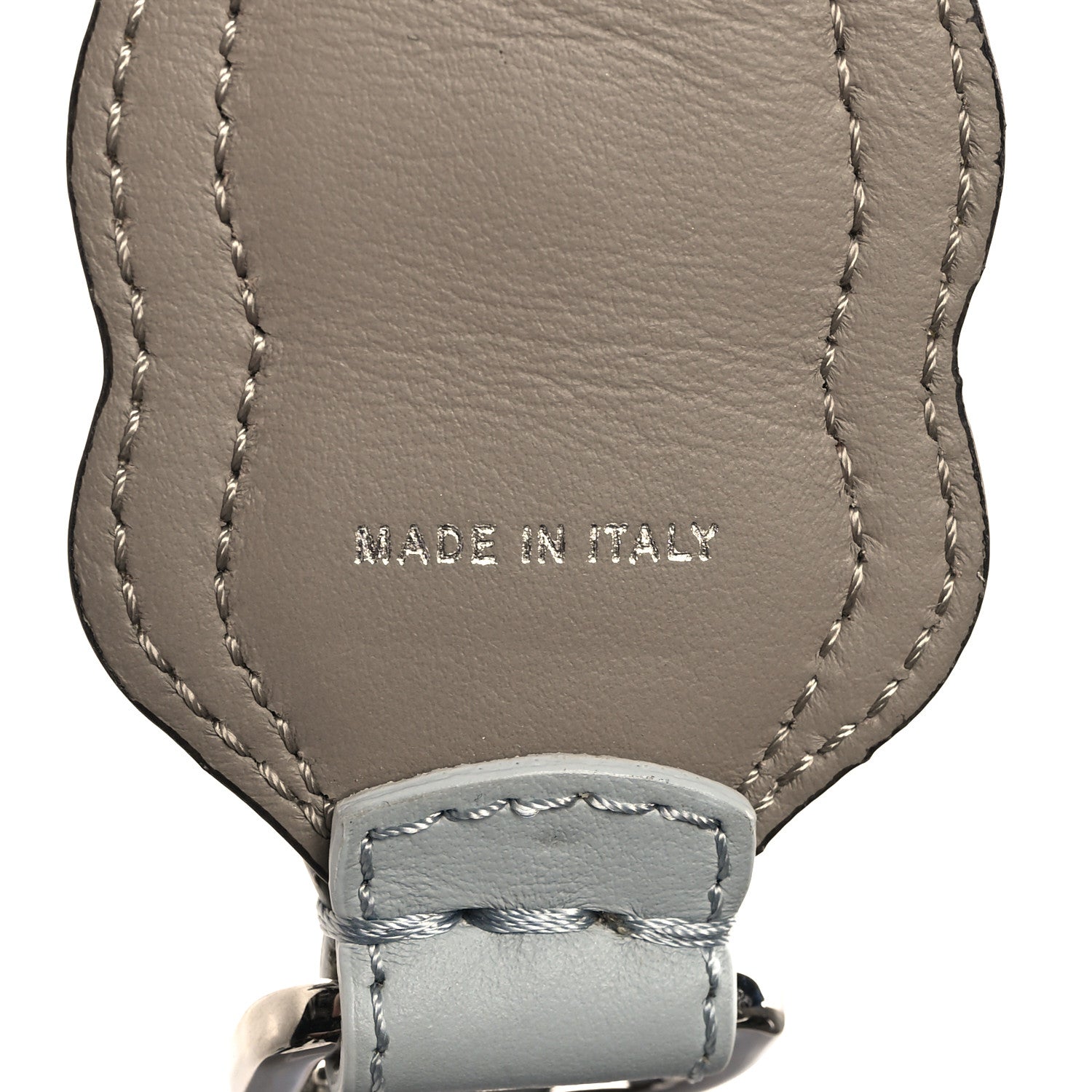 Fendi Vitello Liberty Pearl Bi-Color Scalloped Strap You Burro Grigio Perla 5 of 5