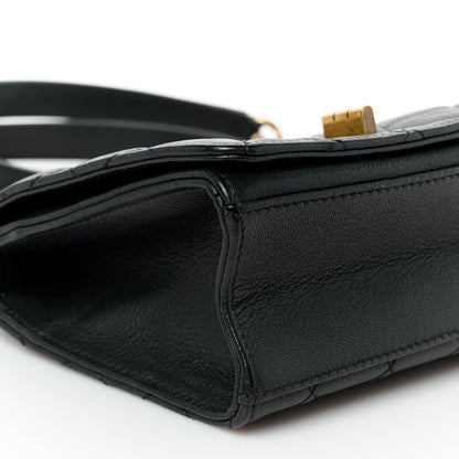 Chanel Goatskin Quilted Small Rita Top Handle Flap Black 9 of 11