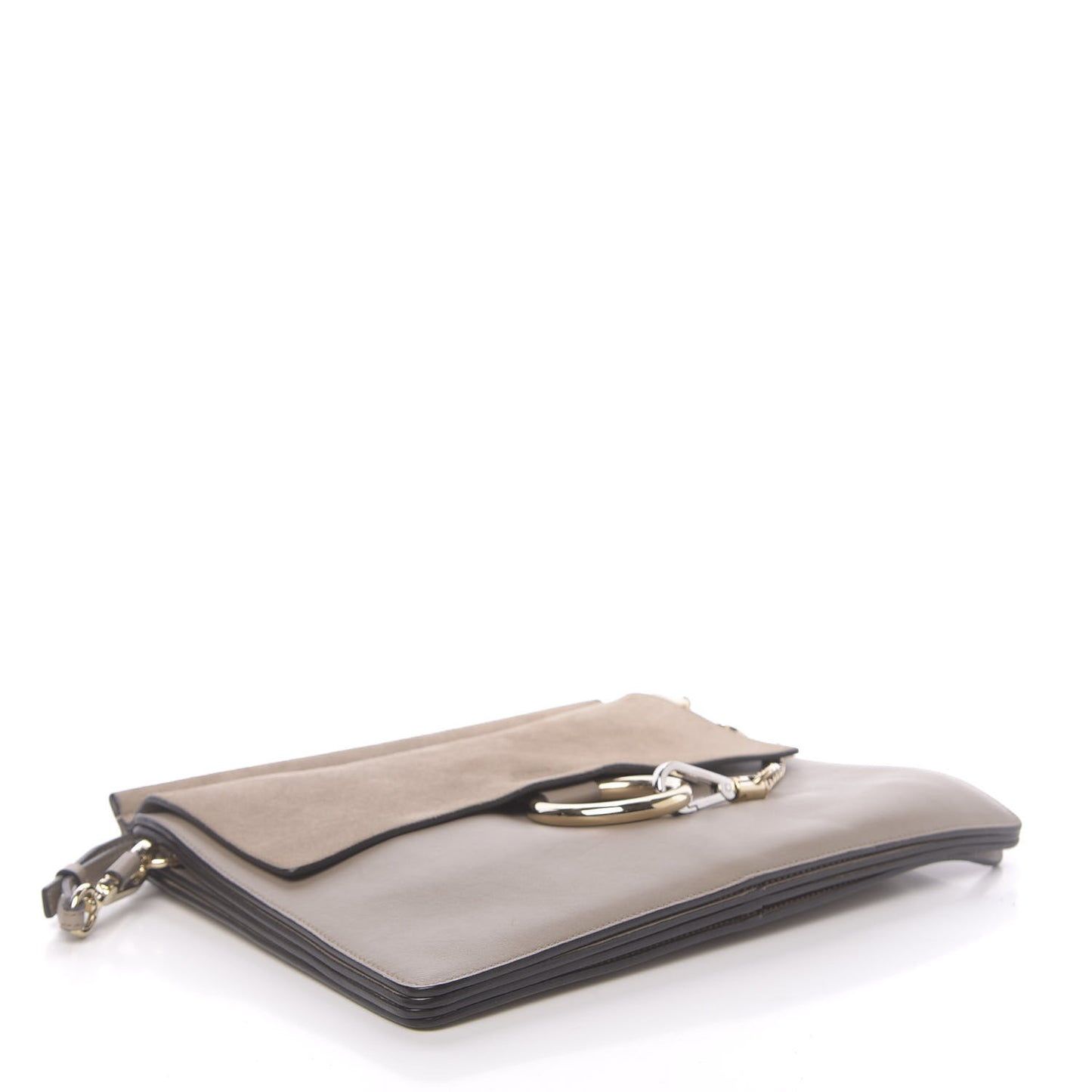 Calfskin Suede Medium Faye Shoulder Bag Motty Grey