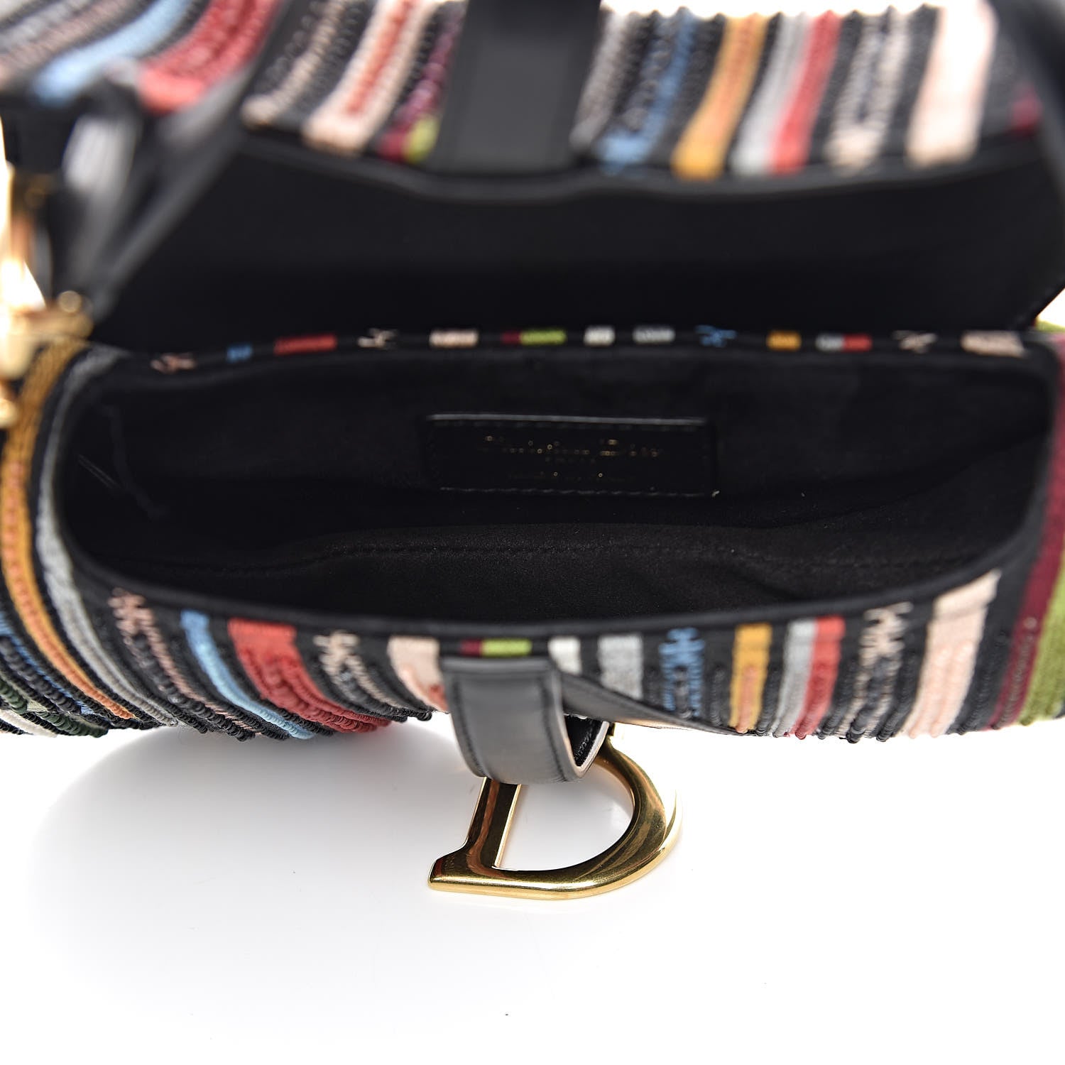 Christian Dior Canvas Embroidered Mini Saddle Bag Multicolor 5 of 13