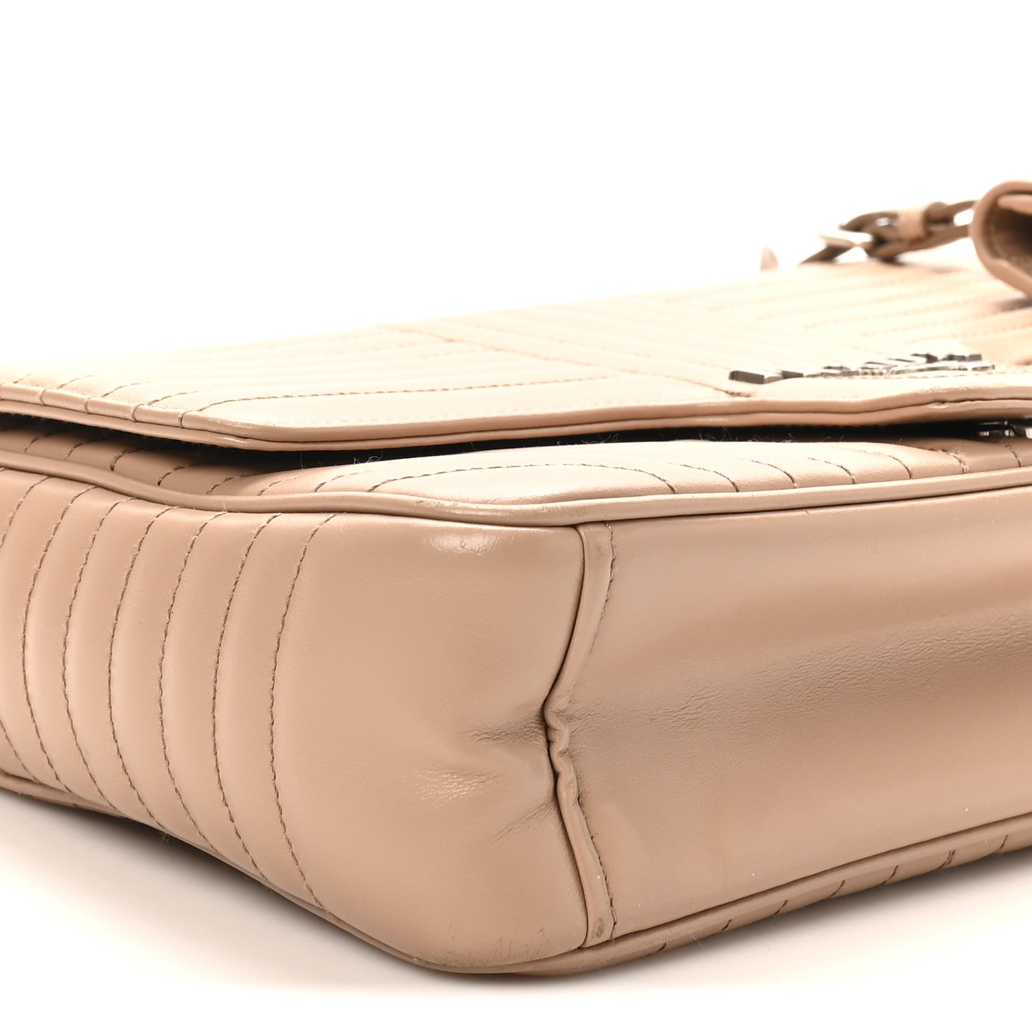 Prada Soft Calfskin Impunture Diagramme Large Chain Flap Shoulder Bag Cipria 8 of 9