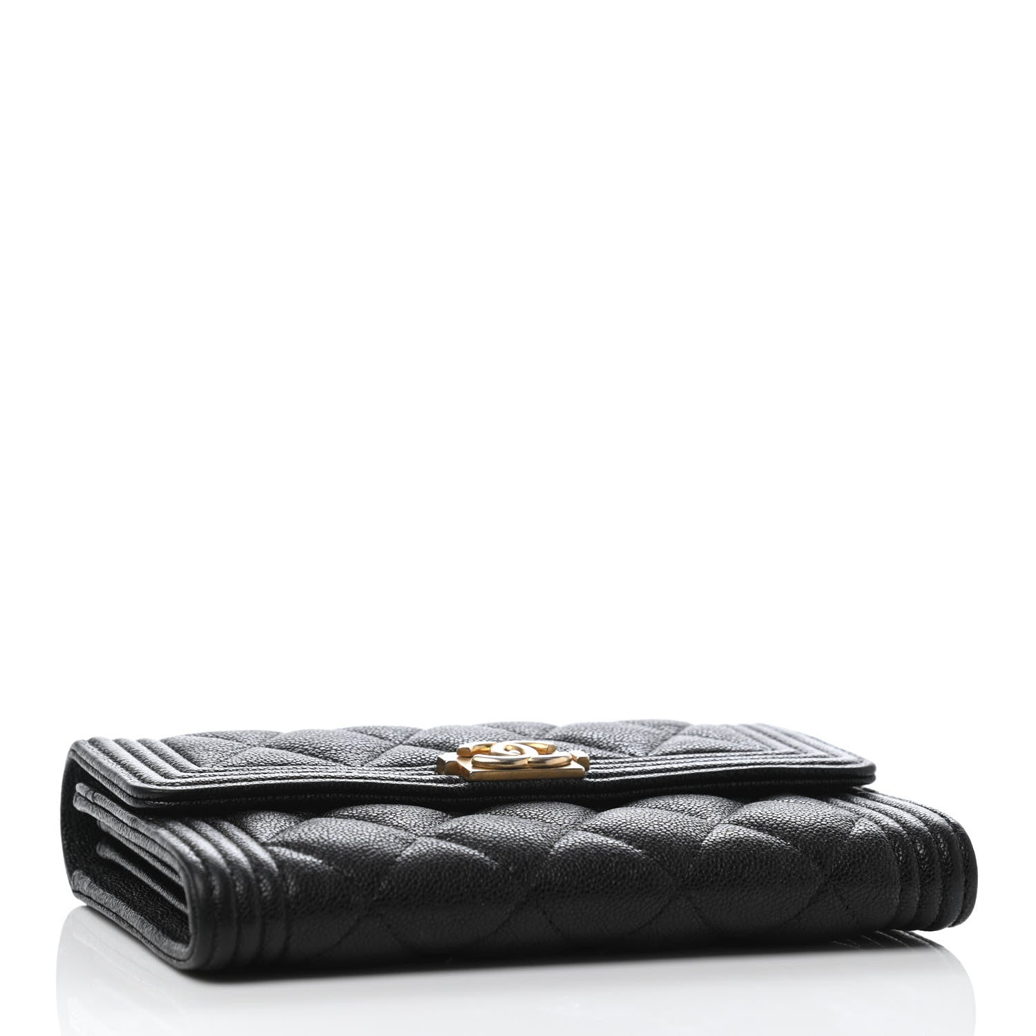 Chanel Caviar Quilted Medium Boy Flap Wallet Black 3 of 4