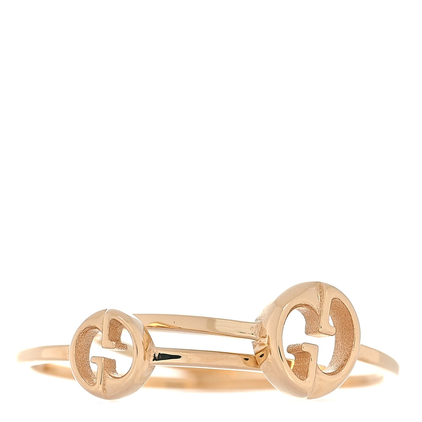 18K Yellow Gold Double Connected Ring Set 56 7.5