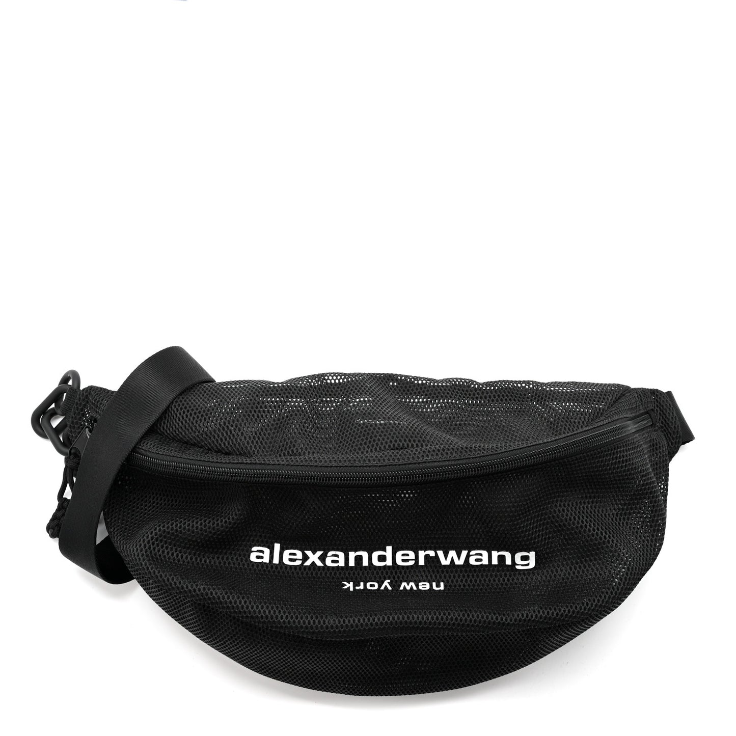 Nylon Mesh Logo Printed Attica Gym Shoulder Bag Black