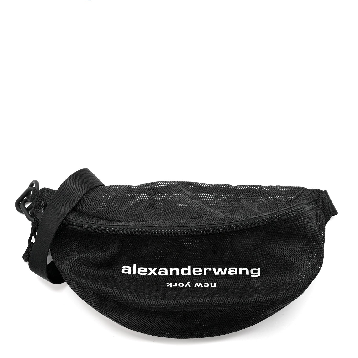 Alexander Wang Nylon Mesh Logo Printed Attica Gym Shoulder Bag Black 1 of 11