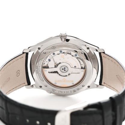 Jaeger-LeCoultre 18K White Gold Alligator 39mm Master Ultra Thin Perpetual Automatic Watch Q1303520 4 of 5
