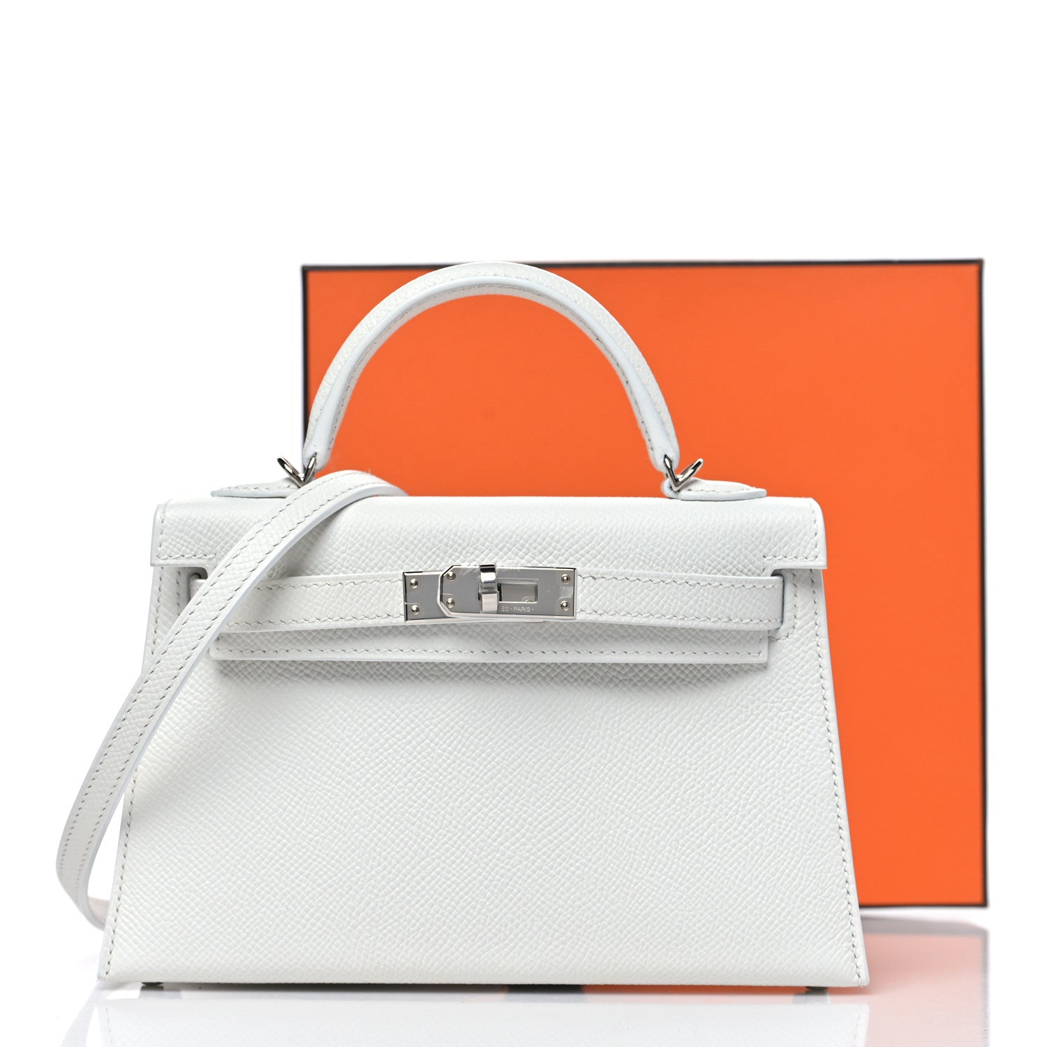Hermes Epsom Mini Kelly Sellier 20 New White 10 of 10