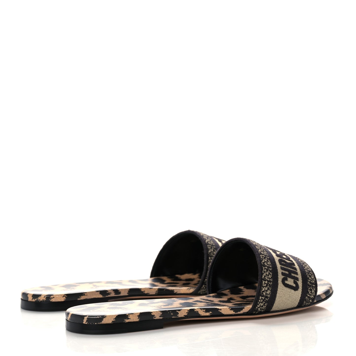 Canvas Mizza Embroidered Dway Mules Slide Sandals 41 Beige Multicolor