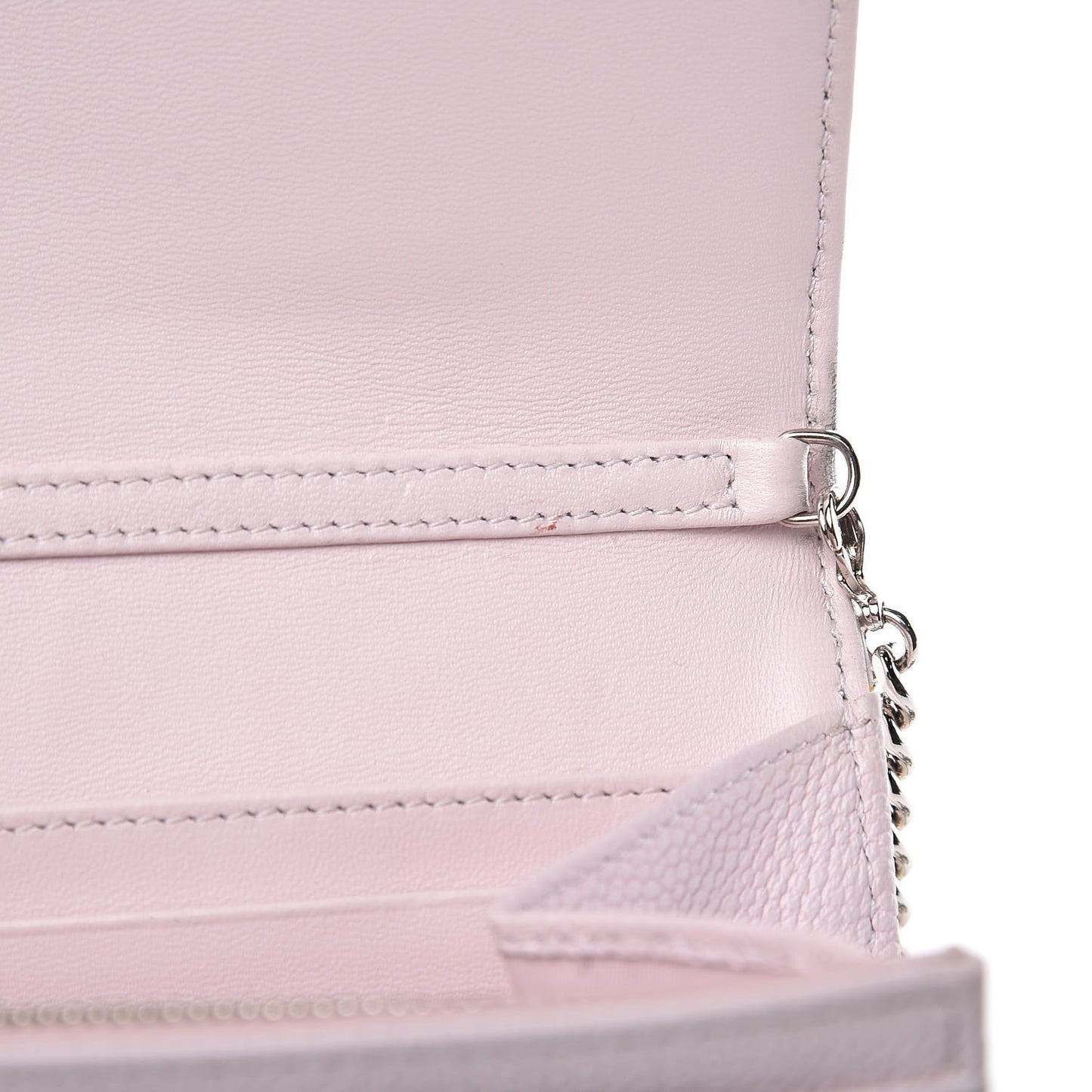 Grained Calfskin Diorama Croisiere Chain Wallet Pink