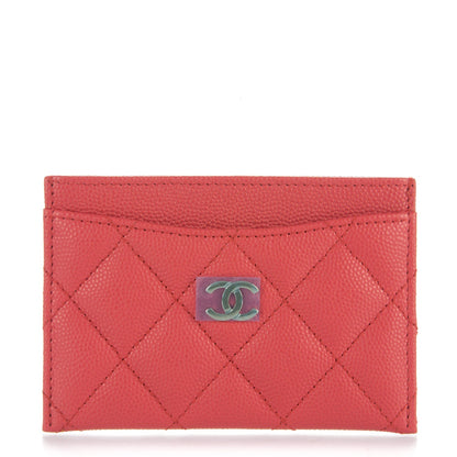 Chanel Caviar Quilted Card Holder Dark Pink 1 of 7