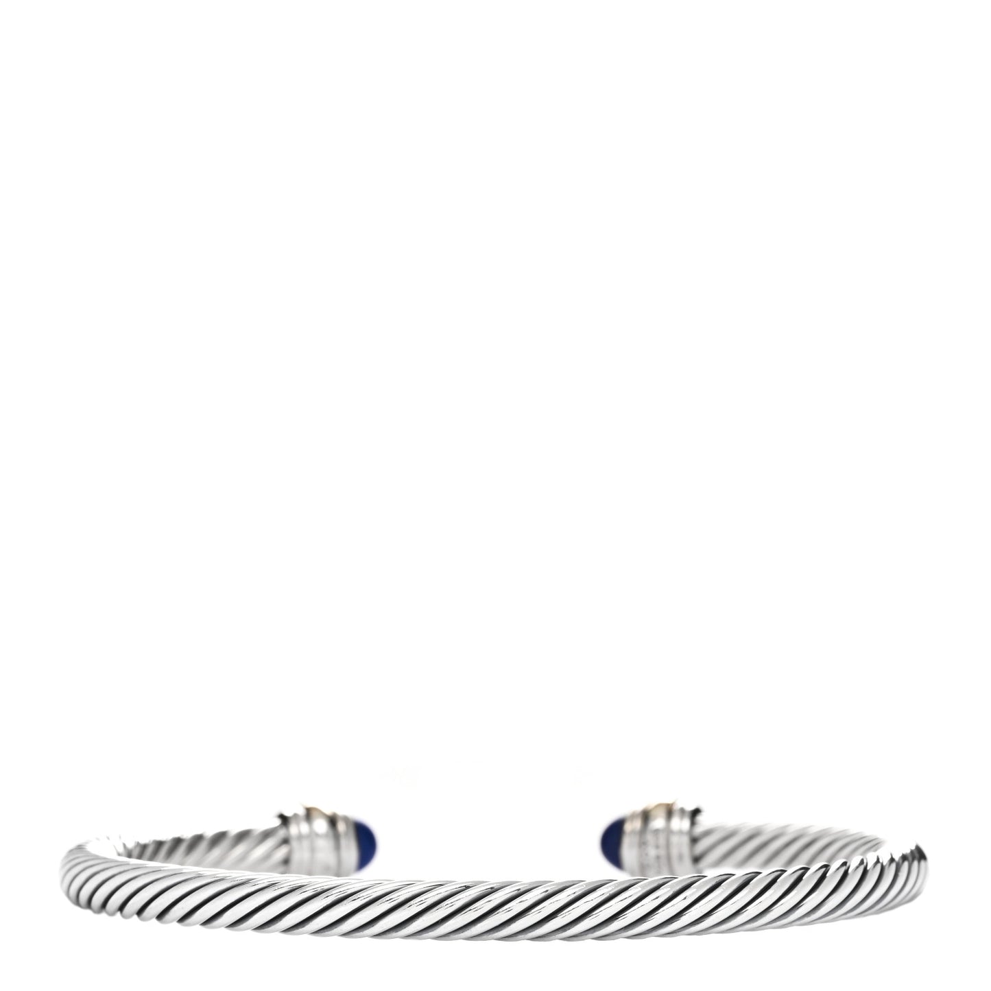 Sterling Silver 14K Yellow Gold Lapis Lazuli 5mm Cable Classics Bracelet