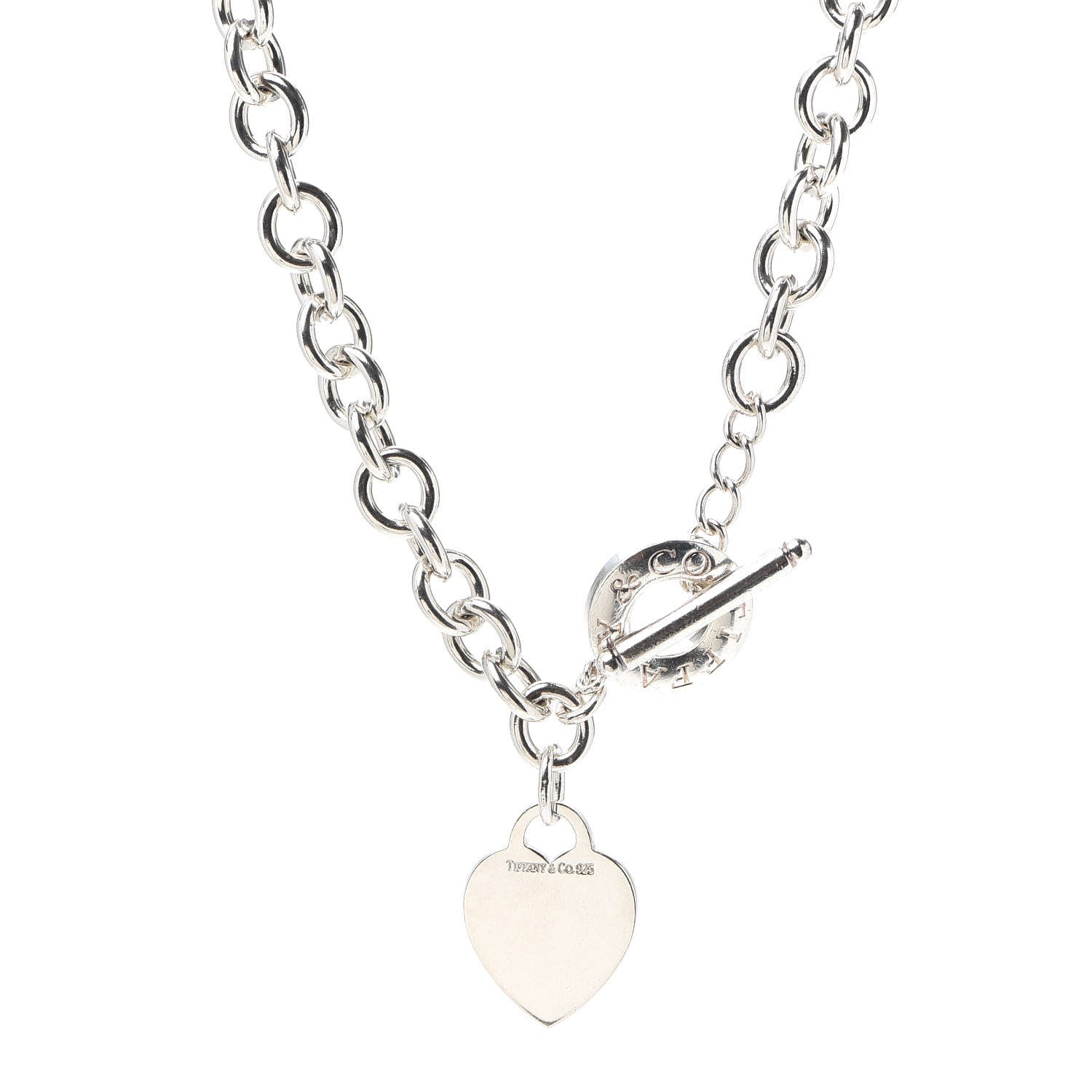 Tiffany Sterling Silver Heart Tag Toggle Necklace 1 of 5