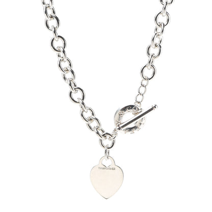Tiffany Sterling Silver Heart Tag Toggle Necklace 1 of 5