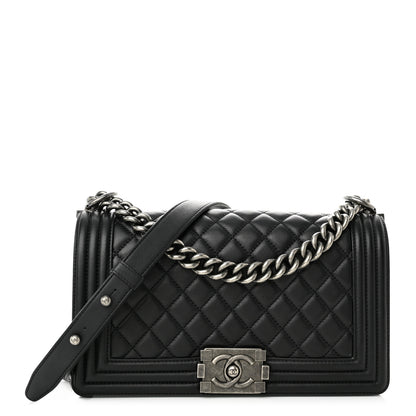 Chanel Calfskin Quilted Medium Boy Flap Black 1 of 10