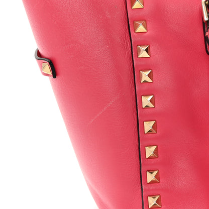 Valentino Garavani Vitello Small Rockstud Double Handle Tote Framboise 27 of 33