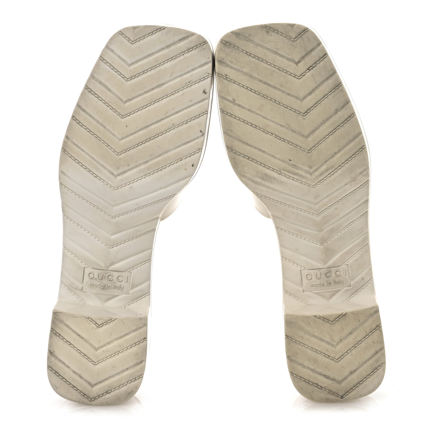 Rubber Gucci Logo Womens Platform 20/60mm Slide Sandals 35 Mystic White