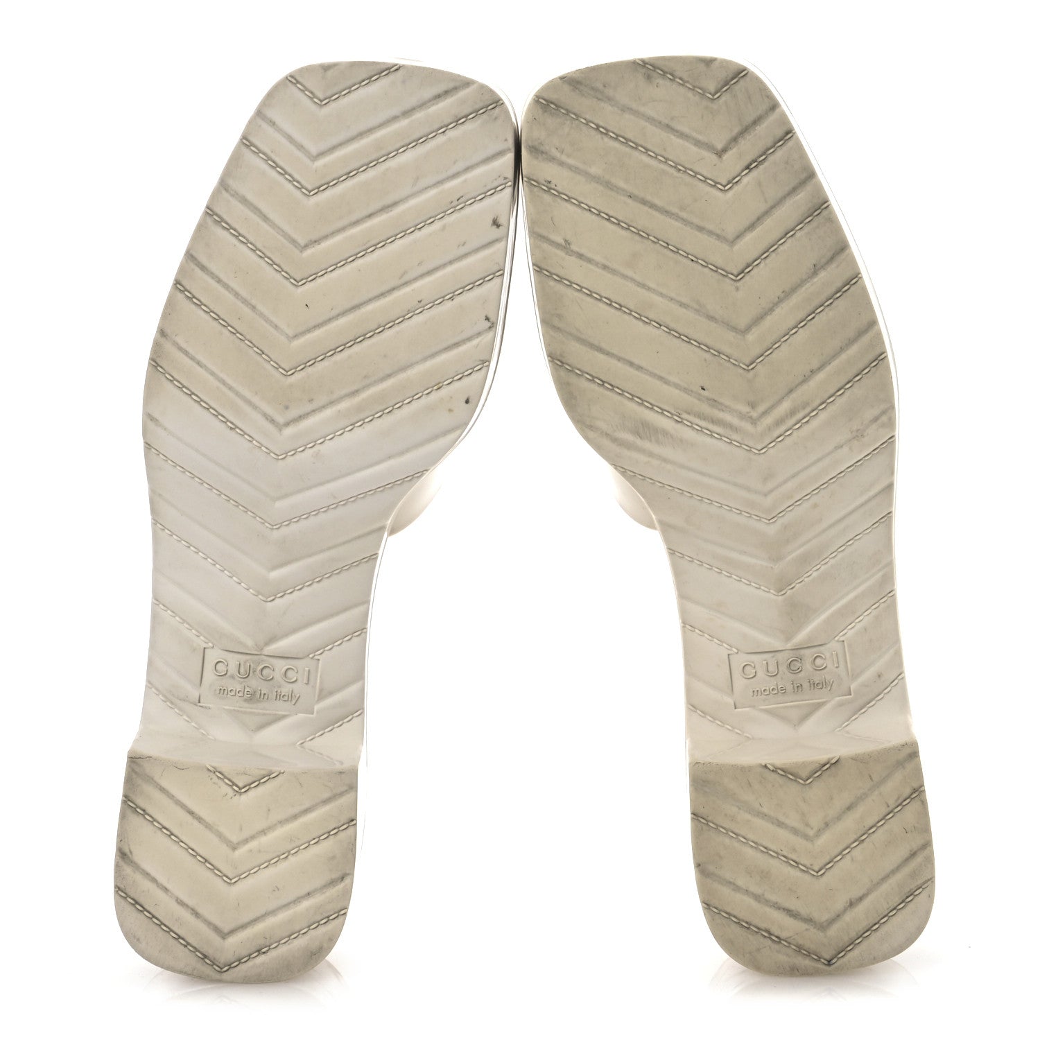 Gucci Rubber Gucci Logo Womens Platform 20/60mm Slide Sandals 35 Mystic White 7 of 14