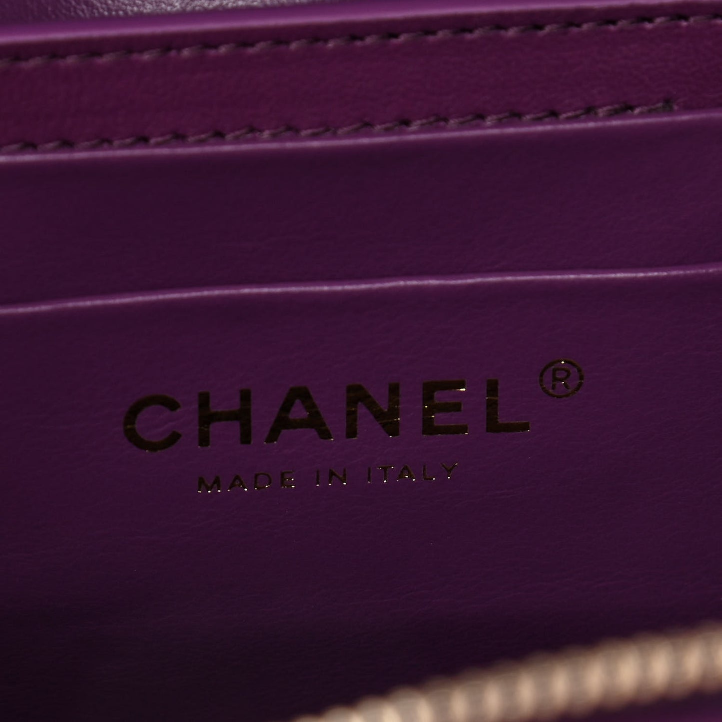 Shearling Lambskin Quilted Small Vanity Case Purple