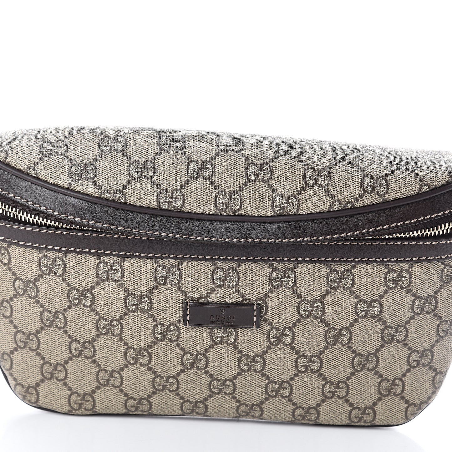 GG Supreme Monogram Belt Bag Dark Brown