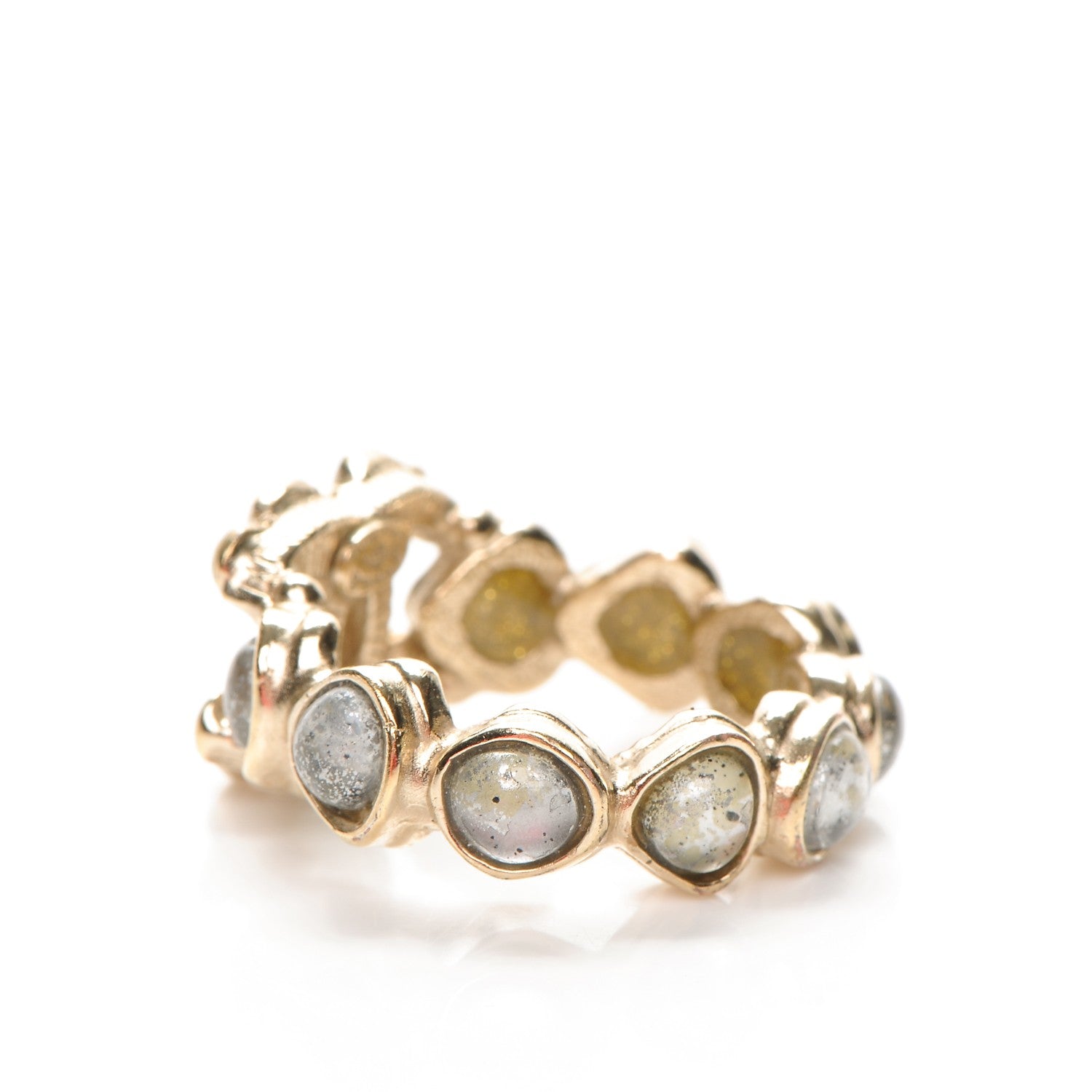 Chanel Crystal CC Ring 6 Gold 3 of 6