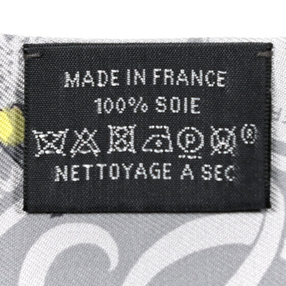 Hermes Silk Ex-Libris Les Parisiennes Twilly Gris Perle Jaune 3 of 5