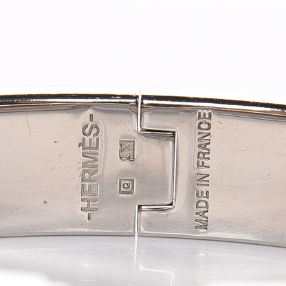 Hermes Enamel Narrow Clic Clac H Bracelet PM Lagon White 3 of 5