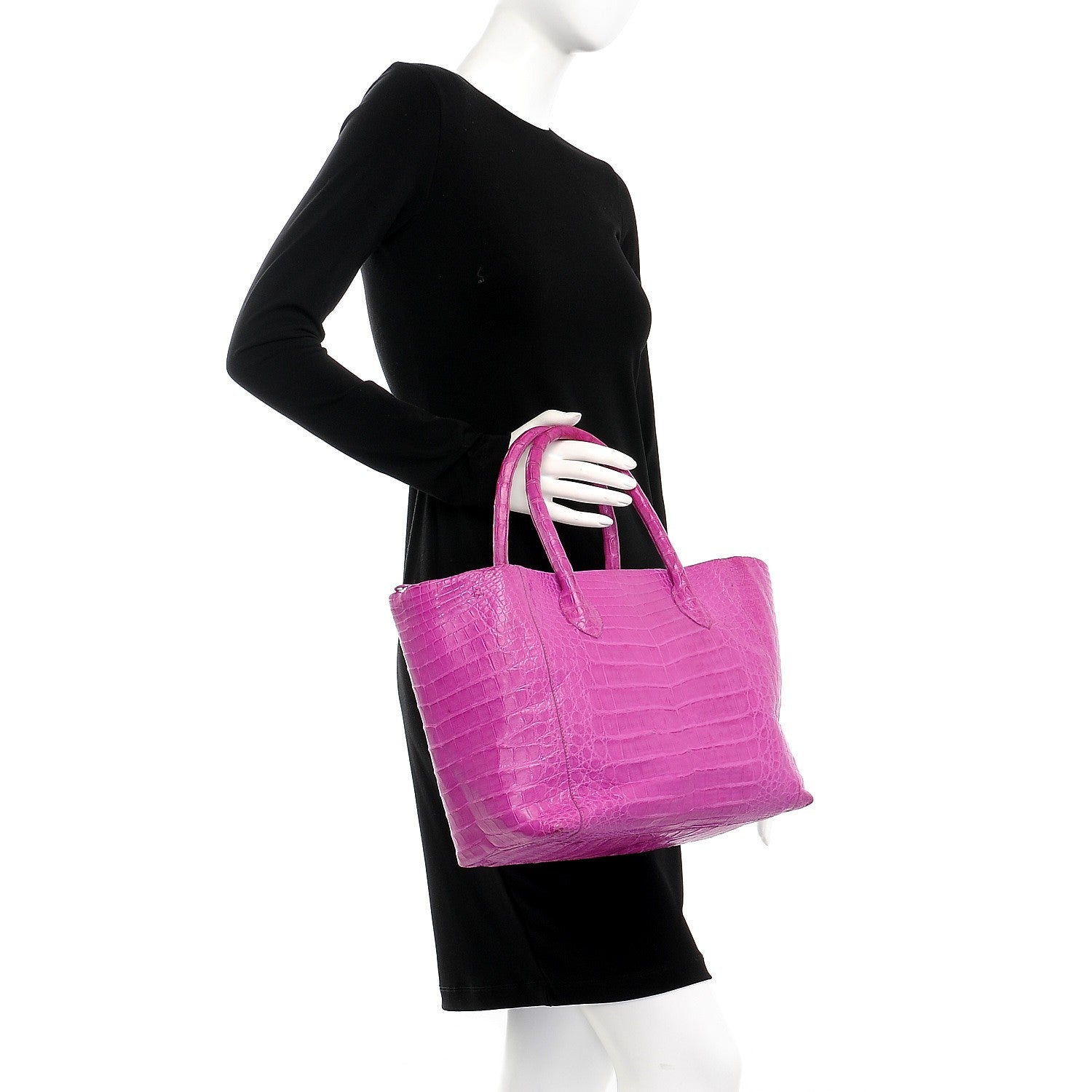 Nancy Gonzalez Crocodile Convertible Shopper Tote Purple 3 of 19