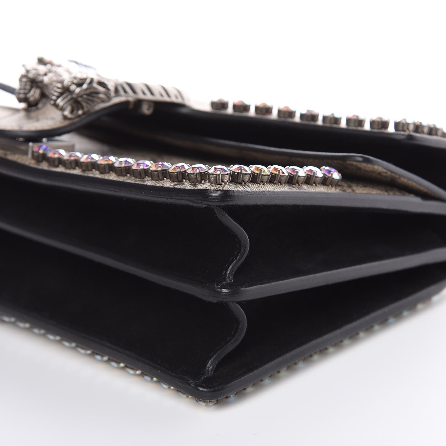 Gucci GG Supreme Monogram Crystal Small Dionysus Shoulder Bag Black 9 of 12