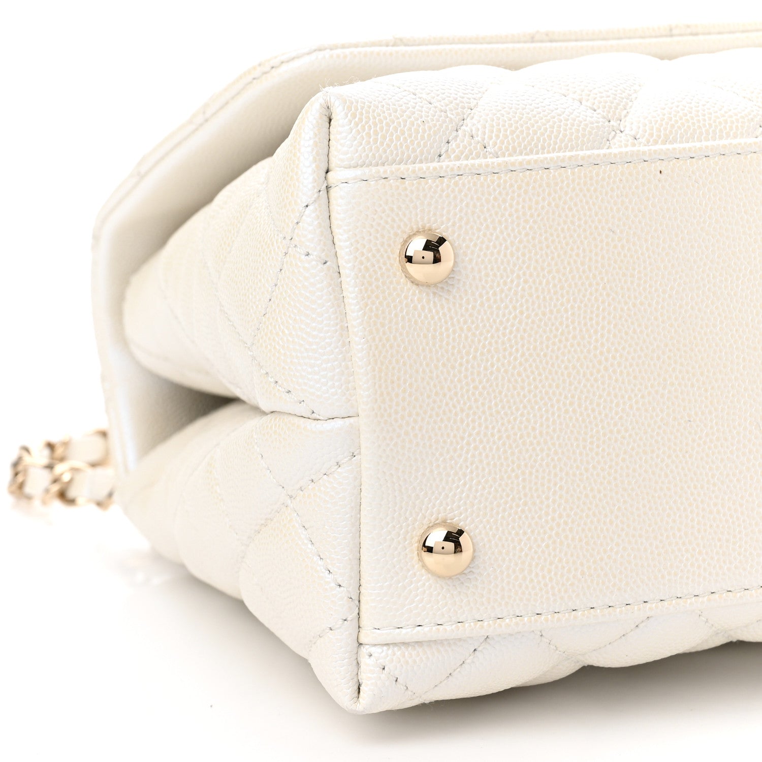 Chanel Iridescent Caviar Quilted Small Coco Handle Flap White 9 of 11