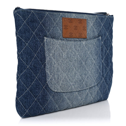 Chanel Denim Pocket Medium Cosmetic Case Blue 3 of 14