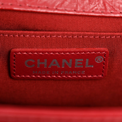 Chanel Aged Calfskin Chevron Quilted Medium Jacket Boy Flap Red 6 of 12