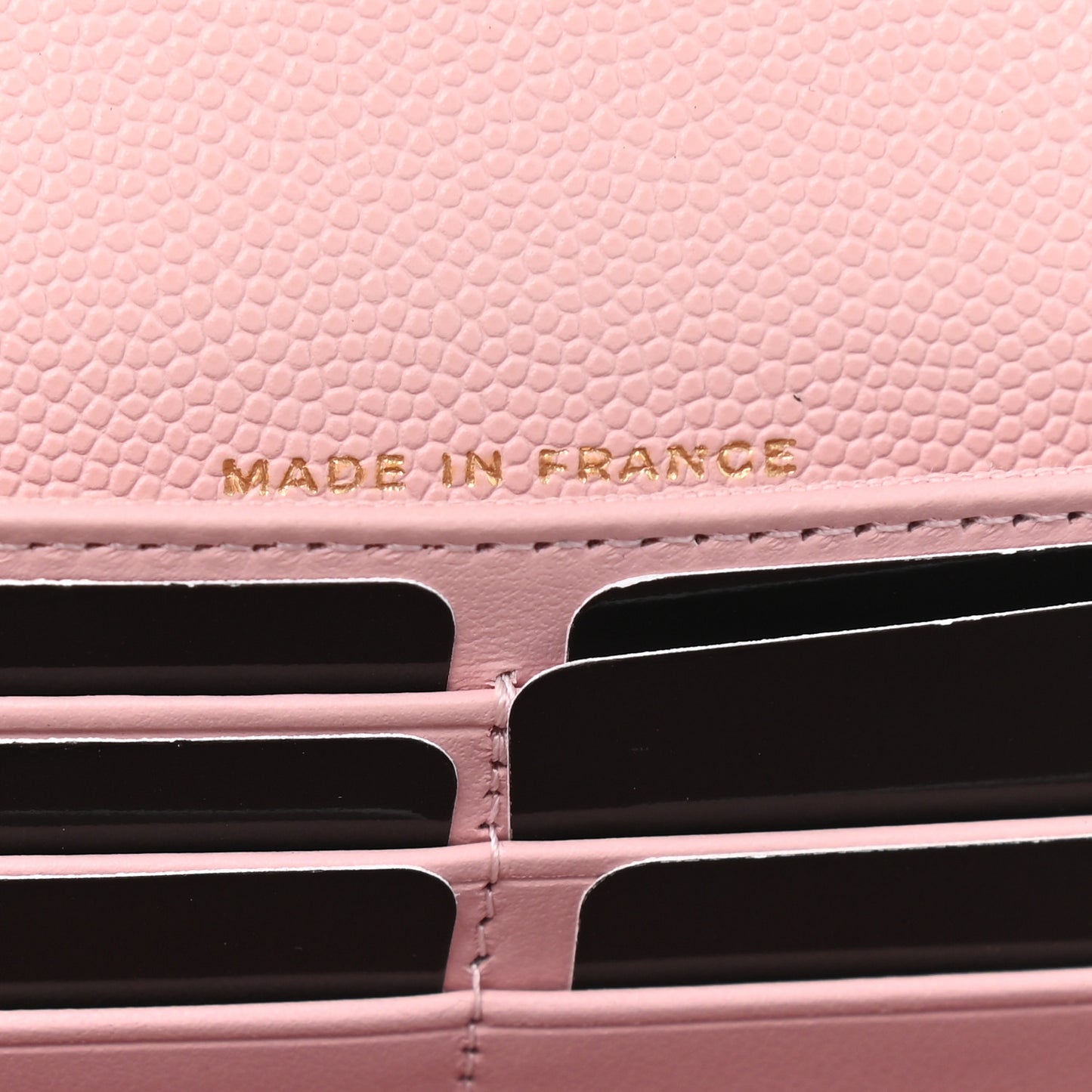 Caviar Quilted Large Gusset Flap Wallet Light Pink
