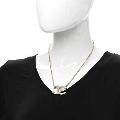 Chanel Crystal CC Pendant Necklace Gold 2 of 7
