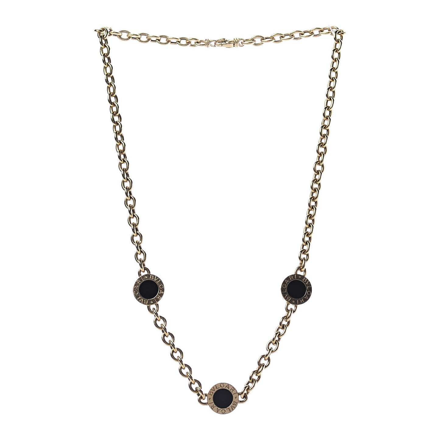 18K Yellow Gold Black Onyx BVLGARI BVLGARI Station Necklace