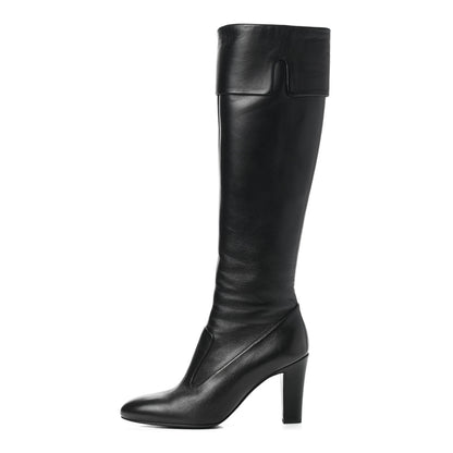 Chanel Lambskin High Boots 36 Black 1 of 12