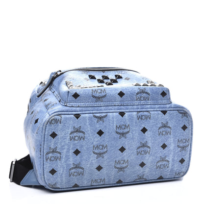 MCM Visetos Studded Small Stark M Backpack Blue 3 of 8
